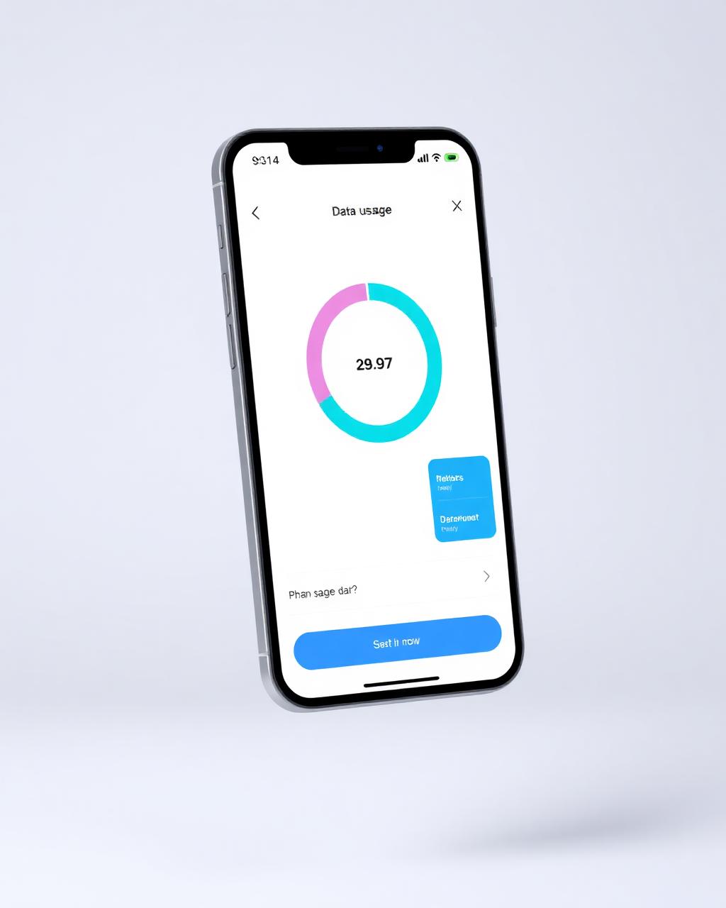 S Mobile app showing data usage dashboard